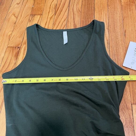 Athleta NWT Della Fitted Green Sleeveless Ruched‎ Side Dress Size Medium - Picture 8 of 9